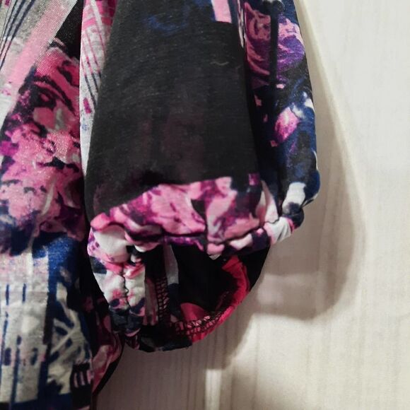 Style & Co Pink Abstract Print 3/4 Sleeve Blouse Top Plus Size 2X - Picture 5 of 9
